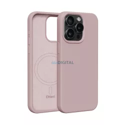   Apple iPhone 15 Pro Etteri Silicone Magsafe Hátlap - Puder Rózsaszín