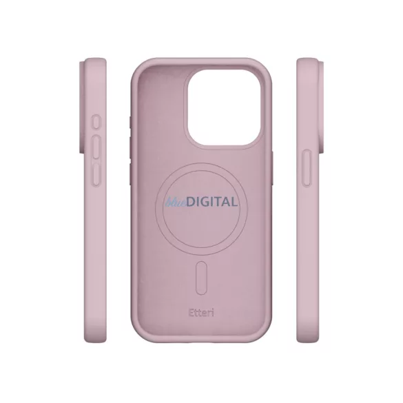 Apple iPhone 15 Pro Etteri Silicone Magsafe Hátlap - Puder Rózsaszín
