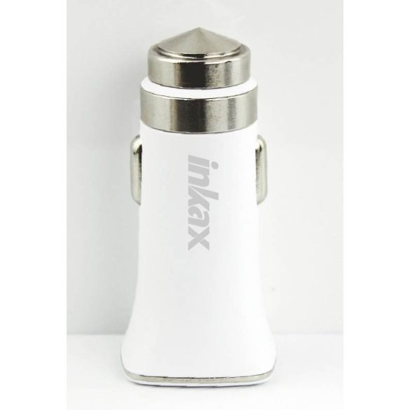 INKAX CC-30 QC 3.0 1xUSB 3.0A Autós Töltőfej + Micro USB 1M Adatkábel - Fehér