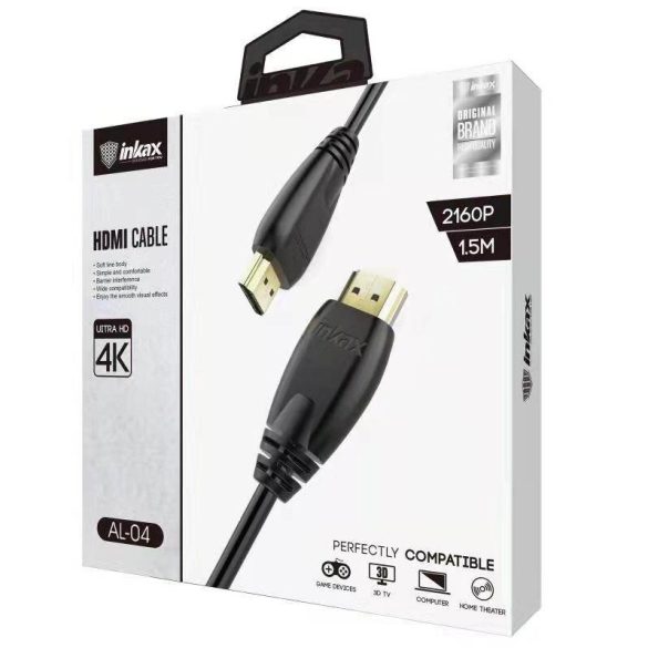 INKAX AL-04 HDMI 1.5M 4K Kábel - Fekete