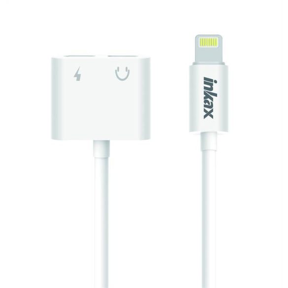 INKAX CK-54 Lightning Audió és töltő Adapter - Fehér