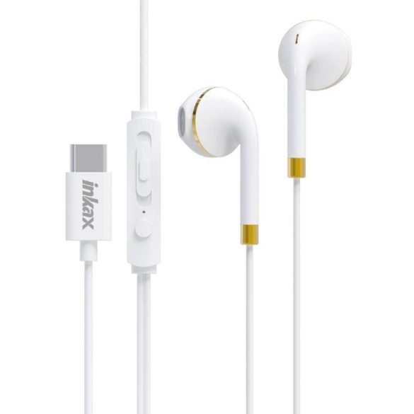 INKAX EP-16 USB Type-C Headset  Huawei Mate és P szériához - Fehér