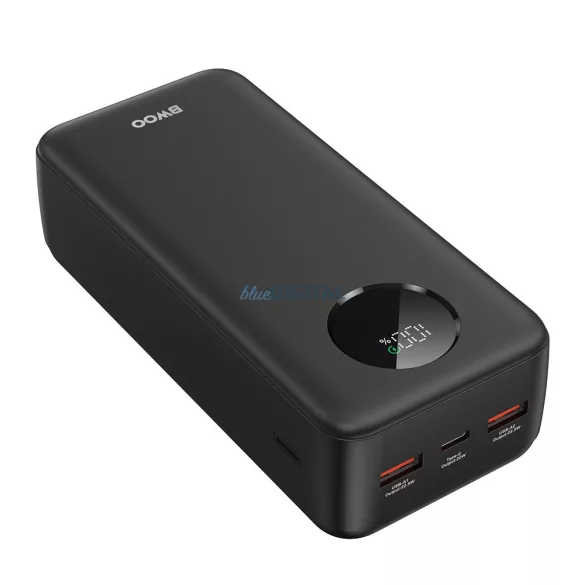 BWOO BO-P64 30000mAh 22.5W Powerbank - Fekete