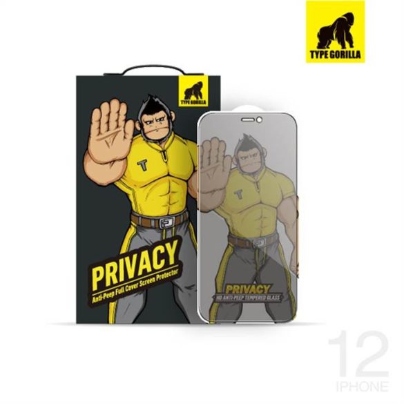 Apple iPhone 13/13 Pro TG Privacy 2.5D Üvegfólia - Fekete