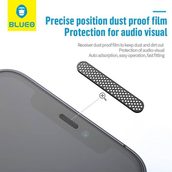 Apple iPhone X/XS Blueo Receiver Dustproof 2.5D Silk Full Üvegfólia - Fekete