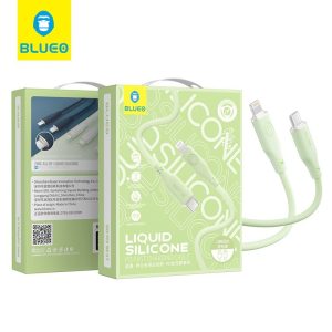 Blueo Liquid Silicone PD Lightning 20W 1.2M Adatkábel - Lime