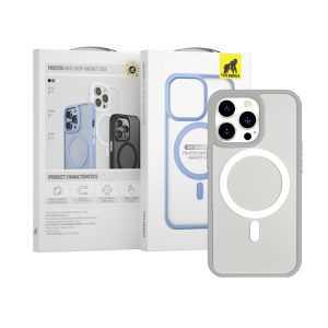 Apple iPhone 14 Pro Max TG Frosted Anti-Drop Magsafe Hátlap - Szürke