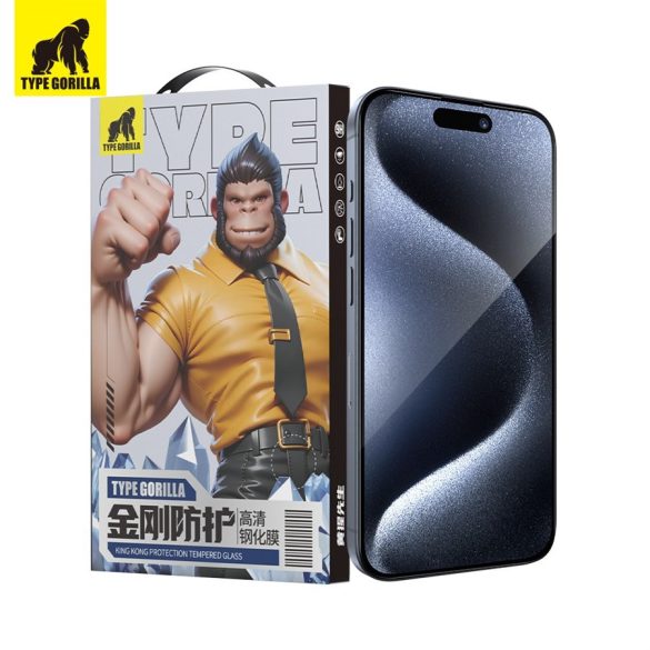 Apple iPhone 14 Pro Max TG ESD VIP USA Gorilla 2.5D Üvegfólia - Fekete