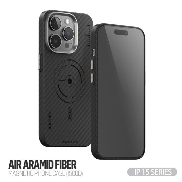 Apple iPhone 14 Pro Max Blueo Armor Aramid Fiber (1500D) Magsafe Hátlap - Fekete