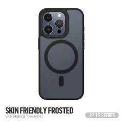   Apple iPhone 15 TG Skin Friendly Drop Magsafe Hátlap - Fekete