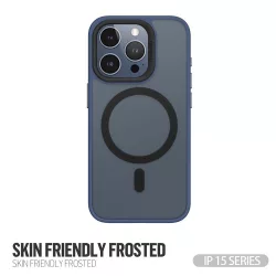   Apple iPhone 15 Pro TG Skin Friendly Drop Magsafe Hátlap - Kék