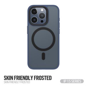 Apple iPhone 15 Pro TG Skin Friendly Drop Magsafe Hátlap - Kék