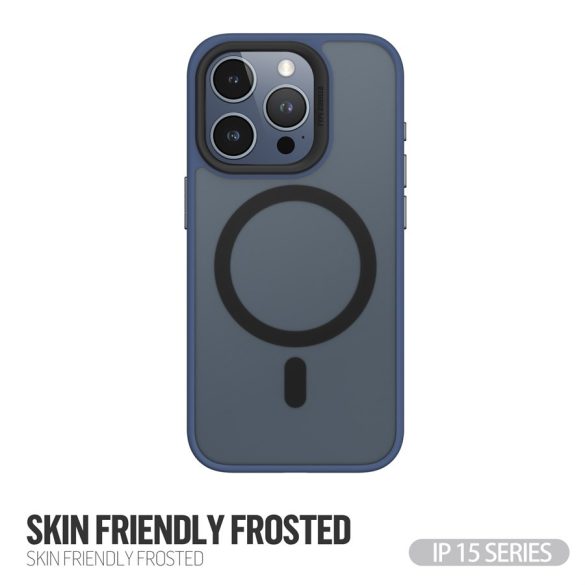 Apple iPhone 15 Pro Max TG Skin Friendly Drop Magsafe Hátlap - Kék