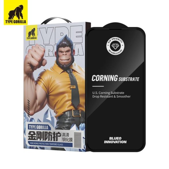 Apple iPhone 15 Pro TG ESD King Kong Corning Gorilla 2.5D Üvegfólia - Fekete
