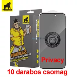   Apple iPhone 15/16 TG Privacy 10 Darabos 2.5D Üvegfólia - Fekete