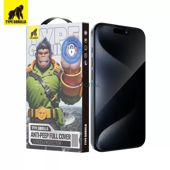 Apple iPhone 15/16 TG Privacy 10 Darabos 2.5D Üvegfólia - Fekete