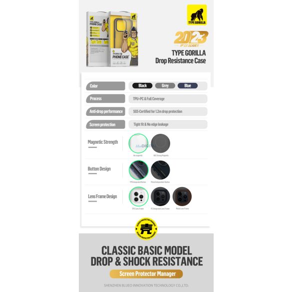 Apple iPhone 17 TG Anti-Drop Hátlap - Fekete