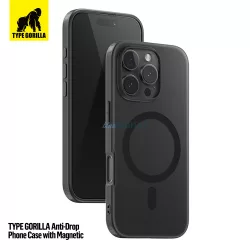  Apple iPhone 17 Air TG Frosted Anti-Drop Magsafe Hátlap - Fekete