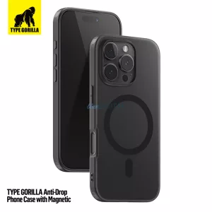 Apple iPhone 17 Air TG Frosted Anti-Drop Magsafe Hátlap - Fekete