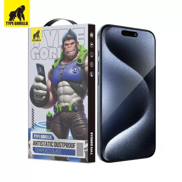 Apple iPhone 16 Pro/17/17 Pro TG ESD Anti-Static 2.5D Full Üvegfólia - Fekete
