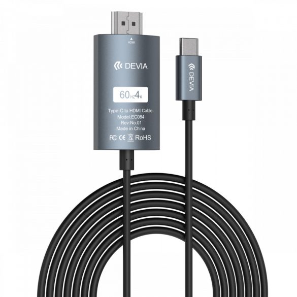 DEVIA Storm USB Type-C 2M 4K HDMI kábel  - Fekete