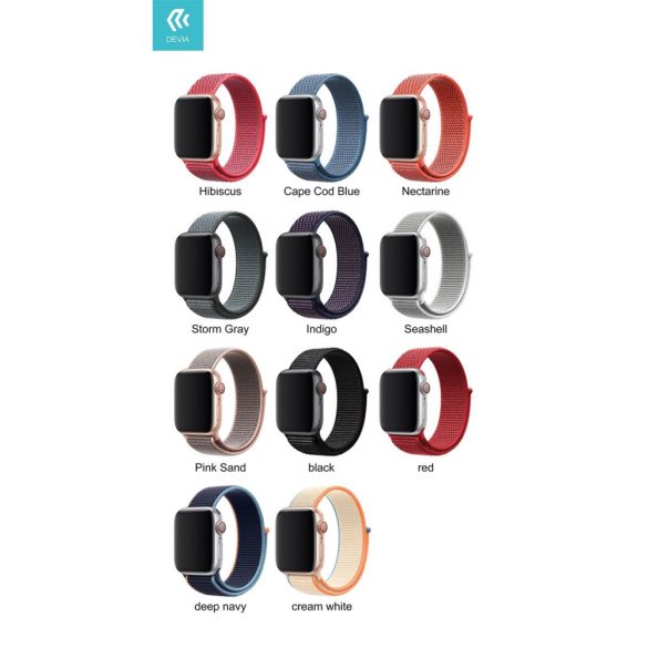 Apple iWatch Devia Delux Sport 3 38/40/41mm Óraszíj - Sötétkék