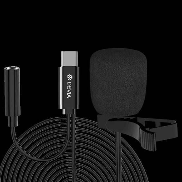 DEVIA EM064 Smart USB Type-C Audió Mikrofon - Fekete