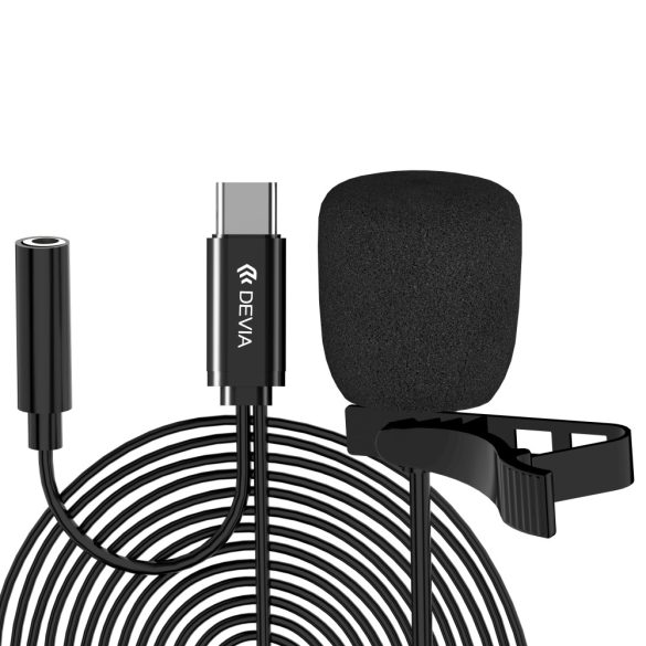 DEVIA EM064 Smart USB Type-C Audió Mikrofon - Fekete