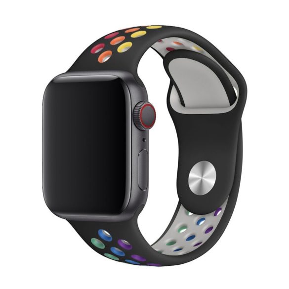 Apple iWatch Devia Delux Sport 2 38/40/41mm Óraszíj - Fekete/Szivárvány