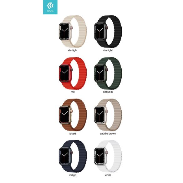 Apple iWatch Devia Delux Sport 3 Silicone Magnet 38/40/41mm Óraszíj - Krém