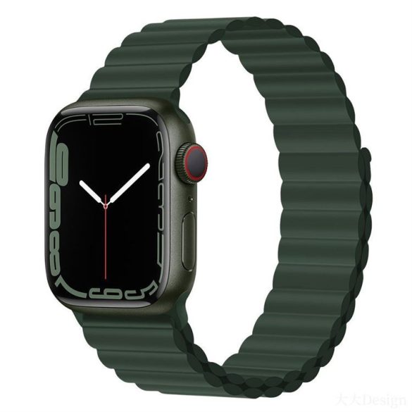 Apple iWatch Devia Delux Sport 3 Silicone Magnet 38/40/41mm Óraszíj - Sötétzöld