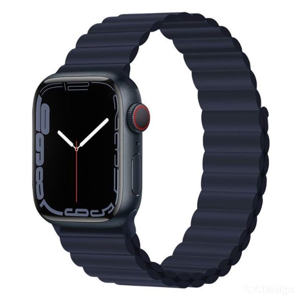 Apple iWatch Devia Delux Sport 3 Silicone Magnet 42/44/45mm Óraszíj - Sötétkék