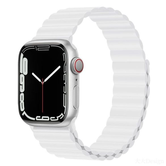 Apple iWatch Devia Delux Sport 3 Silicone Magnet 42/44/45mm Óraszíj - Fehér