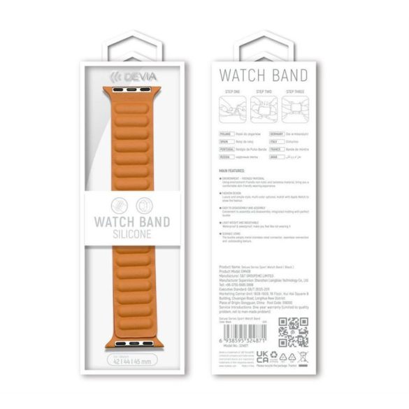 Apple iWatch Devia Elegant Leather Two-Tone 38/40/41mm óraszíj - Fekete