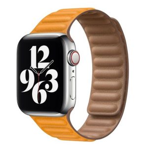 Apple iWatch Devia Elegant Leather Two-Tone 38/40/41mm óraszíj - Sárga