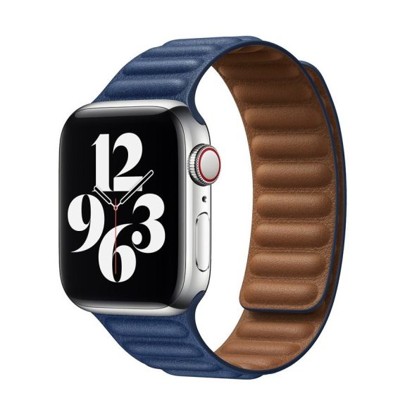 Apple iWatch Devia Elegant Leather Two-Tone 38/40/41mm óraszíj - Sötétkék