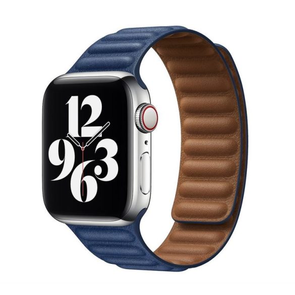 Apple iWatch Devia Elegant Leather Two-Tone 42/42/45mm óraszíj - Sötétkék