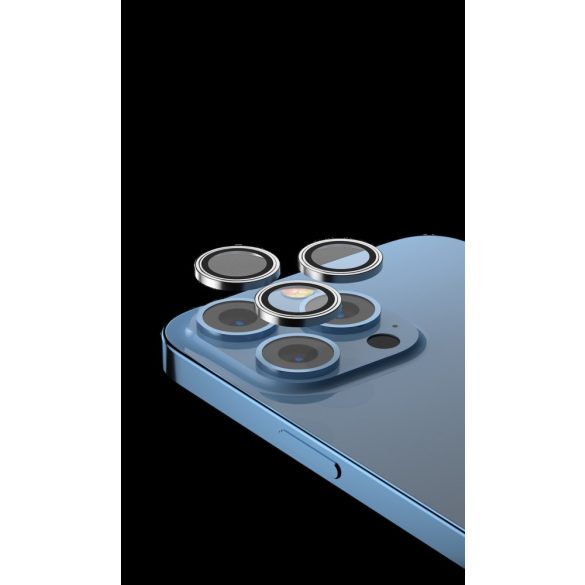 copy of Apple iPhone 14 Pro/14 Pro Max Devia Peak 3D Fém Kamera Védő Üvegfólia - Arany