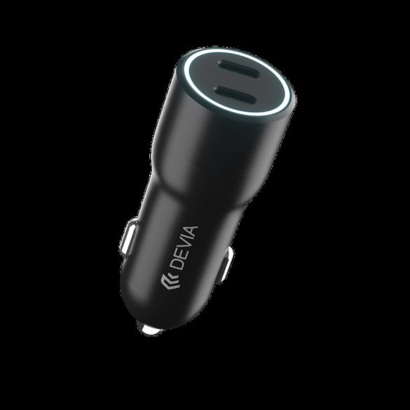 Devia EA360 Smart 2xQC 3.0 40W Autós Töltőfej- Fekete