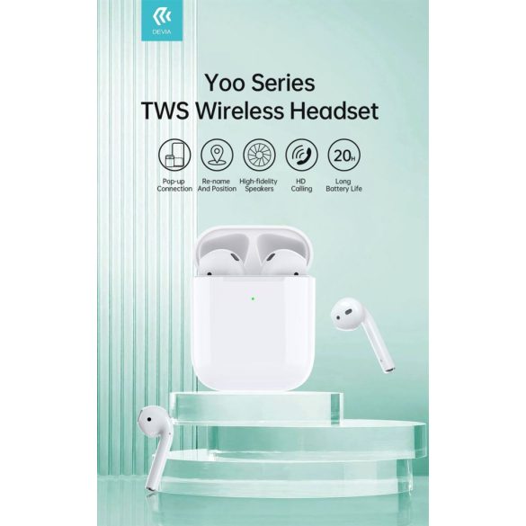 Devia EM053 Kintone Airbuds TWS Bluetooth 5.2 Headset - Fehér