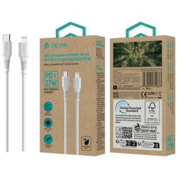   DEVIA EC635 GRS PD 27W USB Type-C - Lightning 1M Adatkábel - Fehér