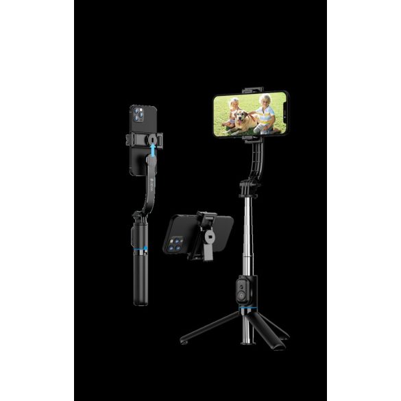 Devia Tripod Stand Multifunkciós Wireless Selfi Bot - Fekete