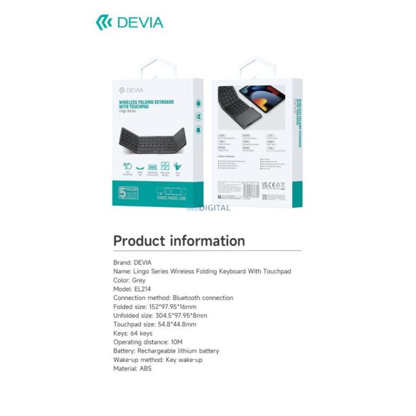 Devia EL214 Lingo Wireless Billentyűzet - Fekete