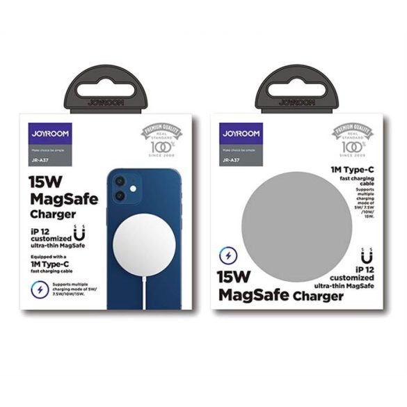 JOYROOM JR-A37 15W Wireless Magnetic Charger Mágneses Töltő - Fehér