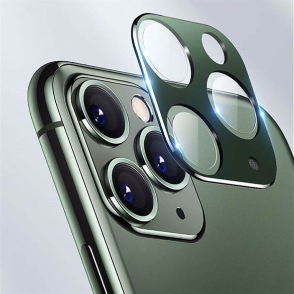 Apple iPhone 11 Joyroom JR-PF043 Knights 3D Fém Kamera Védő Üvegfólia - Fekete