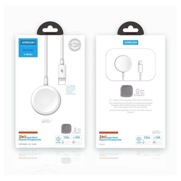 JOYROOM S-IW002S Magnetic Wireless 2in1 Töltő - Fehér