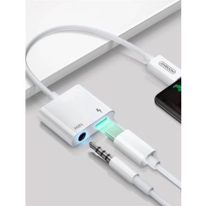 JOYROOM SH-C1 Ben 3.5 Jack/USB Type-C Audió és PD Töltő Adapter - Fehér