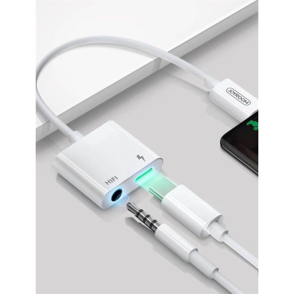 JOYROOM SH-C1 Ben 3.5 Jack/USB Type-C Audió és PD Töltő Adapter - Fehér