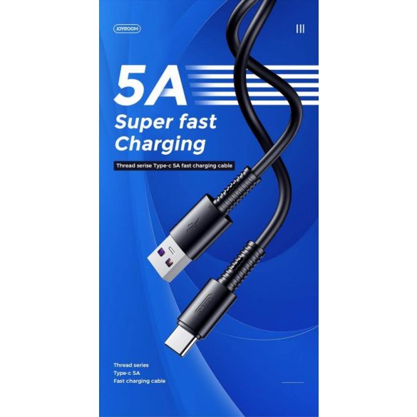 Joyroom S-M406 Thread USB Type-C 2.4A 1M Adatkábel - Fekete