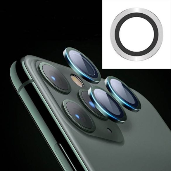 Apple iPhone 11 Joyroom JR-PF096 3D Fém Kamera Védő Üvegfólia - Ezüst
